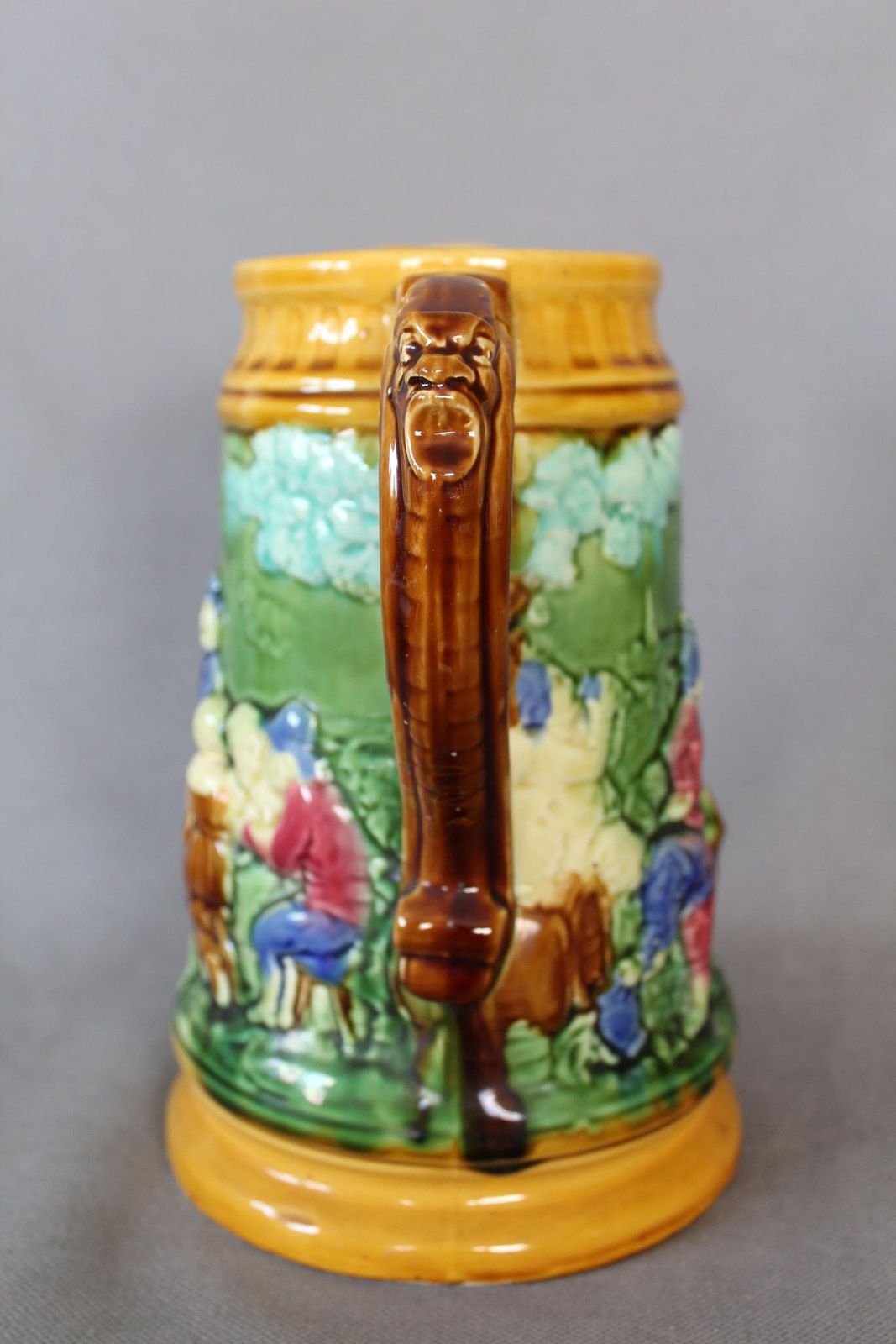 Large And Tall Antique French, Mid To Late 19th Century, Majolica Ceramic Jug, Water Pitcher, Collectible, Victorian, Harvest And Feast photo Home Decor
