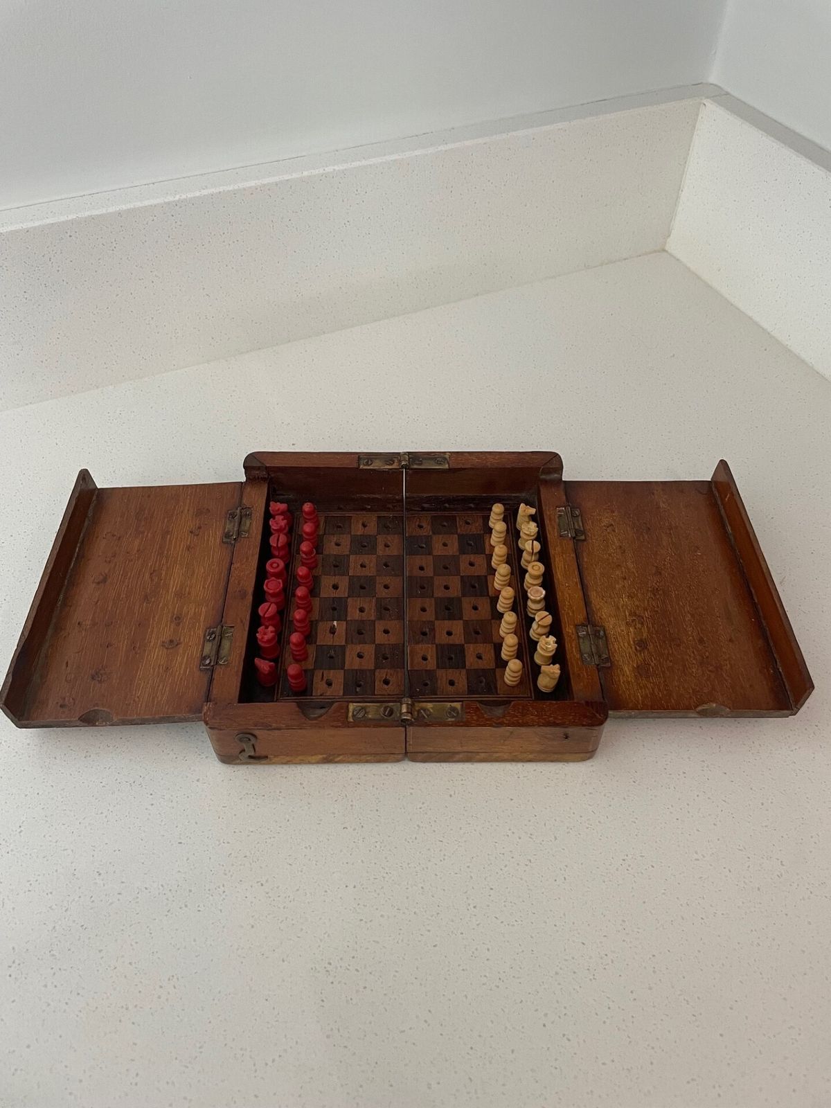 Antique Mahogany Cased Travelling Chest Set photo Home Decor