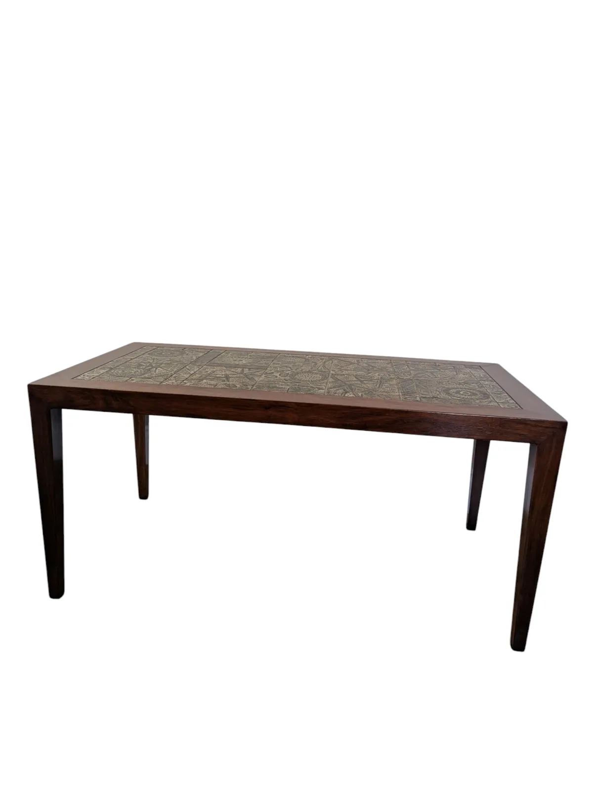 Danish Rosewood Coffee Table By Severin Hansen, With Royal Copenhagen Tiles 1960s photo 950.0