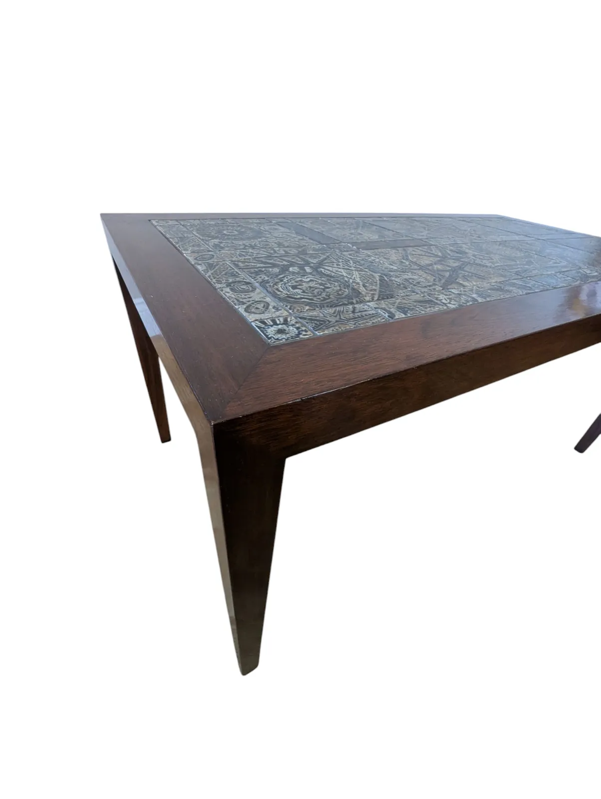 Danish Rosewood Coffee Table By Severin Hansen, With Royal Copenhagen Tiles 1960s photo vintage