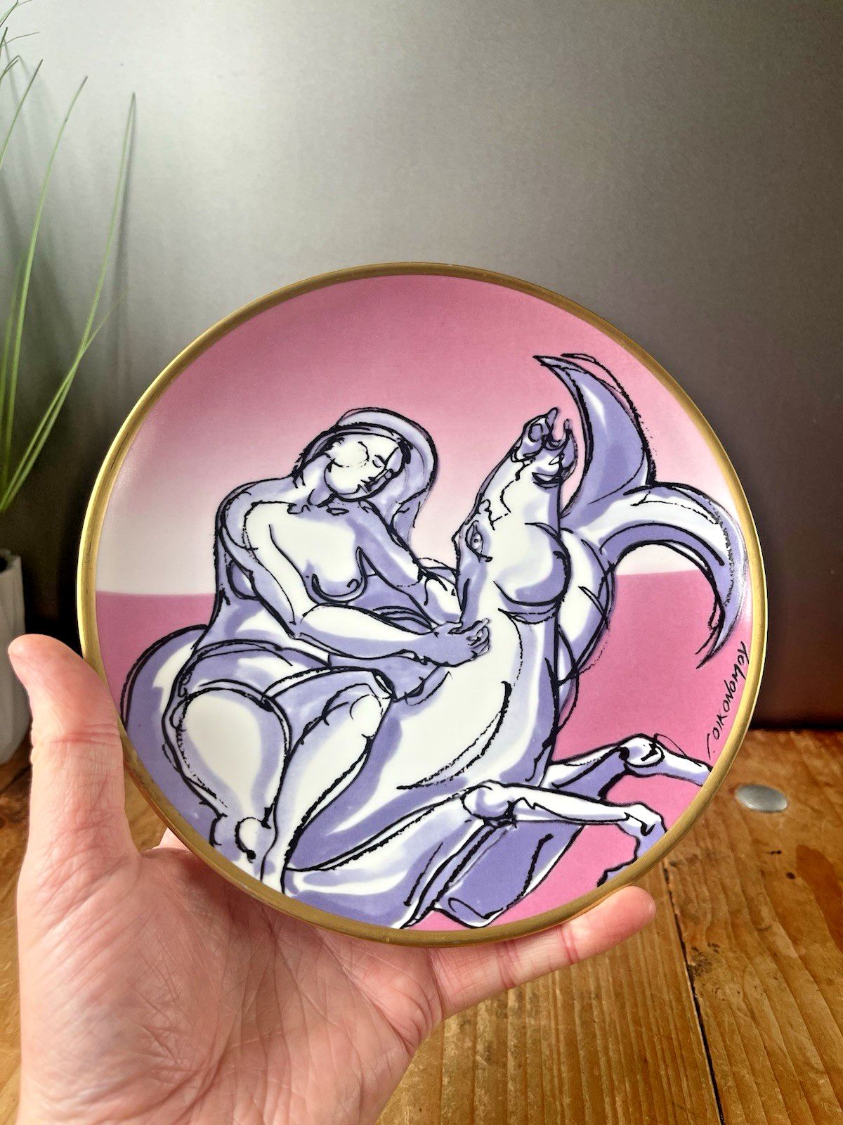 Rare 1990's Italian Giorgio Oikonomoy Costa Crociere Greek Mythology Plate Danae photo 200.0