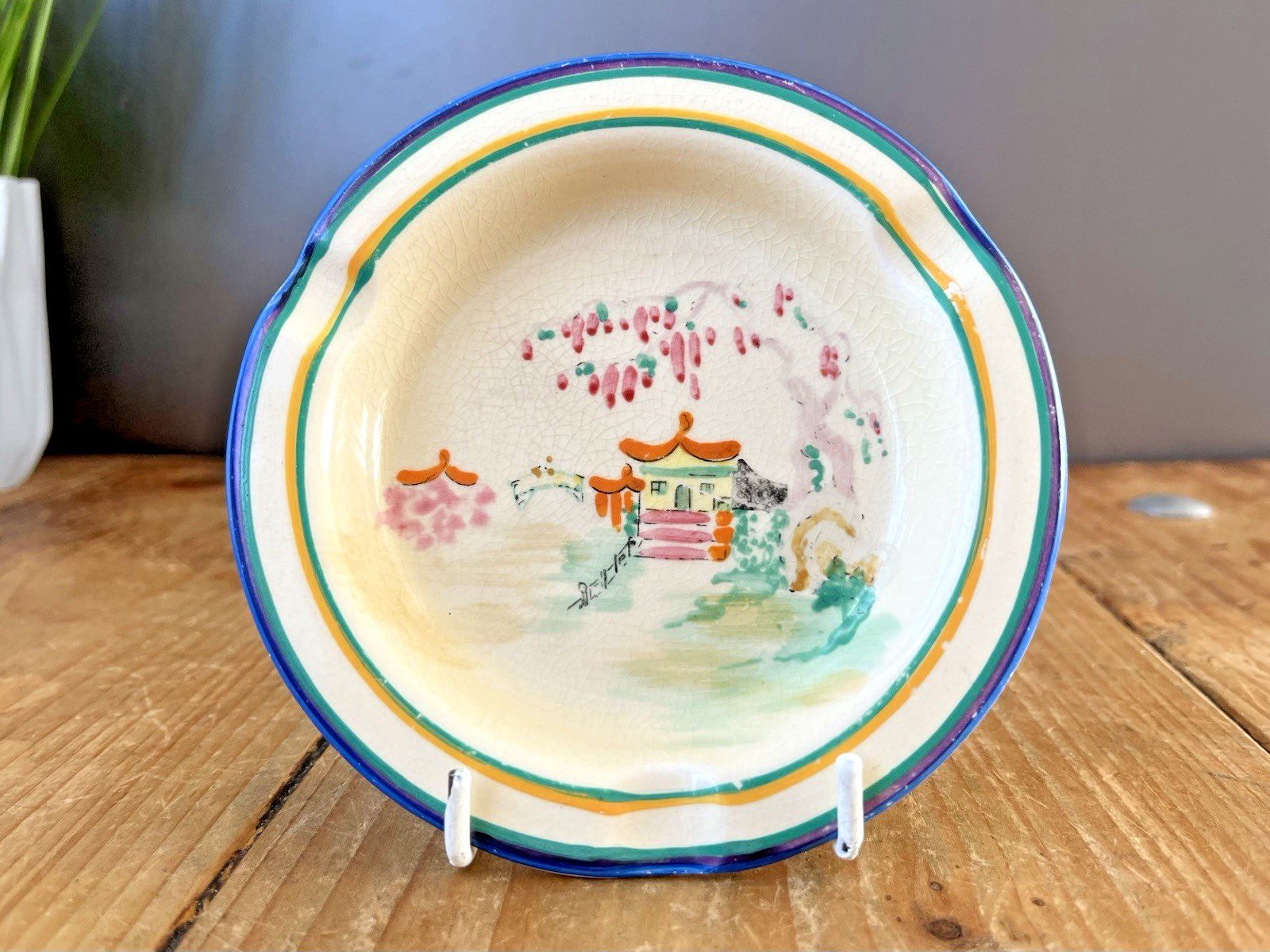 Art Deco 1928 Wilkinson Honeyglaze San Toy Ashtray Dolly Cliff Sister Of Clarice