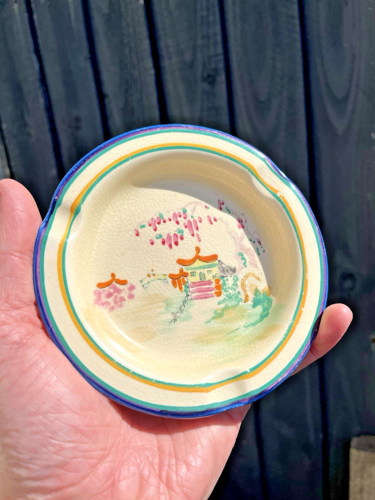 Art Deco 1928 Wilkinson Honeyglaze San Toy Ashtray Dolly Cliff Sister Of Clarice photo vintage
