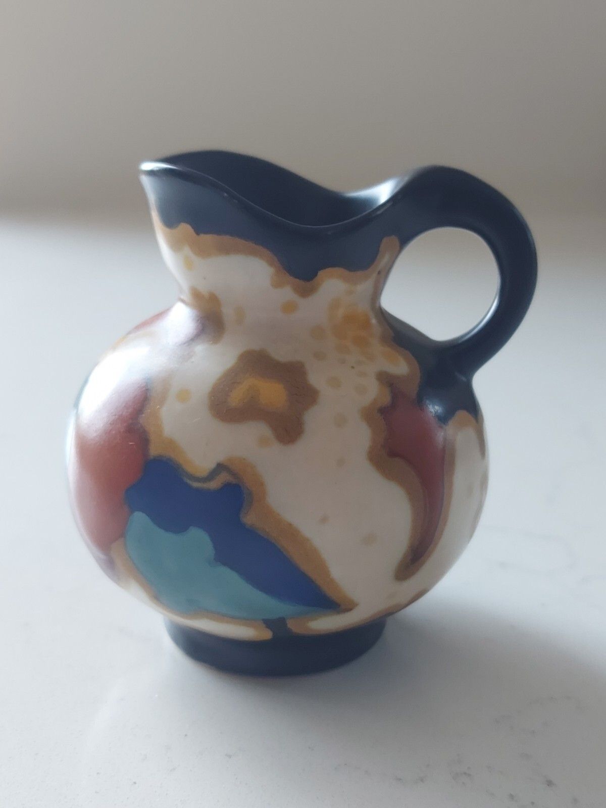 Regina Gouda Lydia Jug Pottery Art Deco Jug Holland Handpainted Vintage photo for sale
