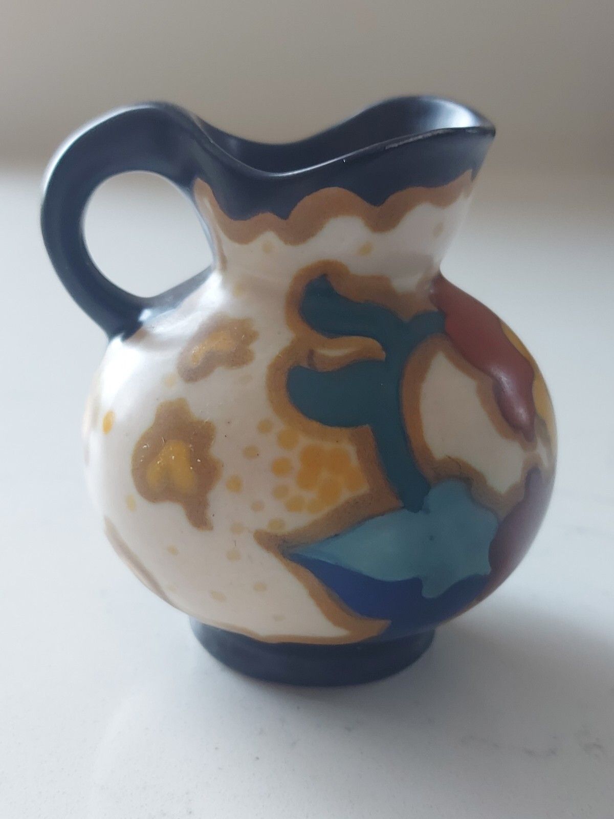 Regina Gouda Lydia Jug Pottery Art Deco Jug Holland Handpainted Vintage photo 62.0