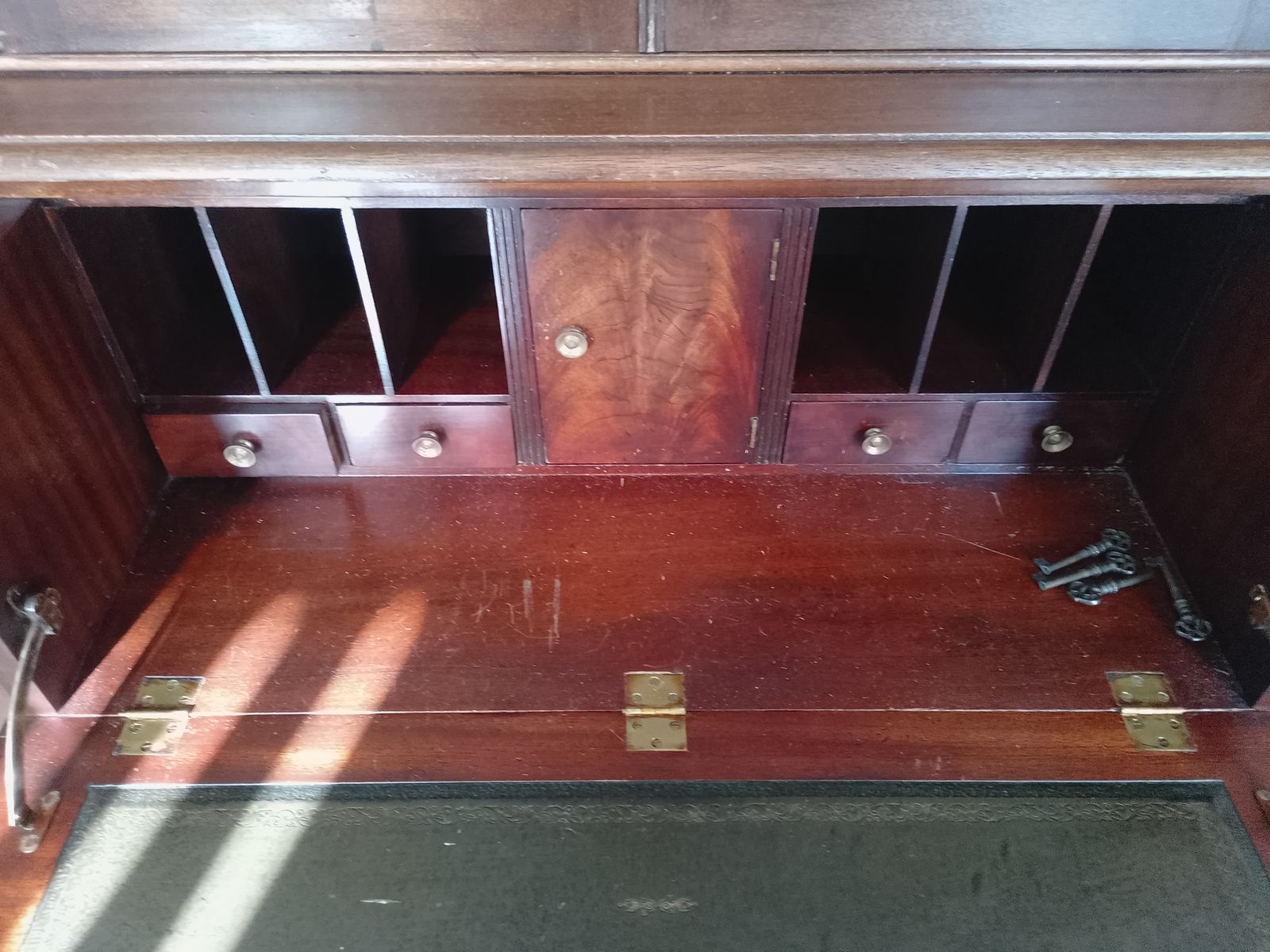 Original 1960 Bevan Funnel Georgian Style Bookcase Cabinet With Secretaire Draw. photo Furniture