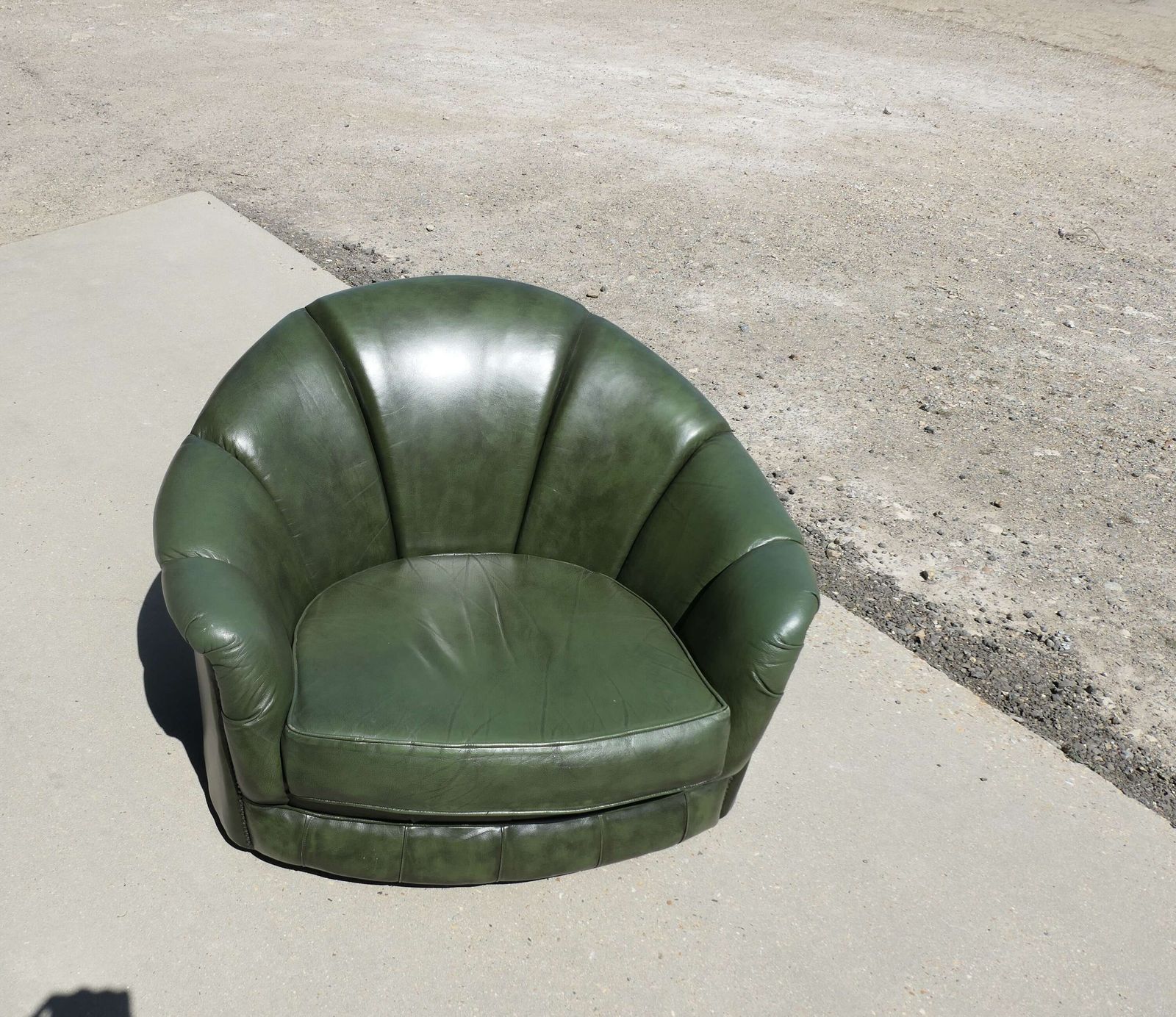Mid Century Italian Leather Fan Back Leather Club Chair photo Furniture