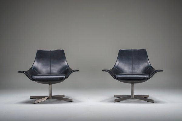 Set Of Leather Armchairs By Rodolfo Dordoni For Matteo Grassi, 1990s photo furniture