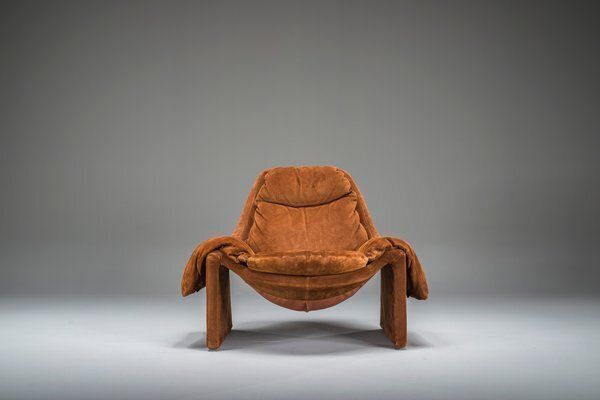 1348.0 Proposals P60 Leather Lounge Chair By Vittorio Introini For Saporiti, Italy, 1960s photo