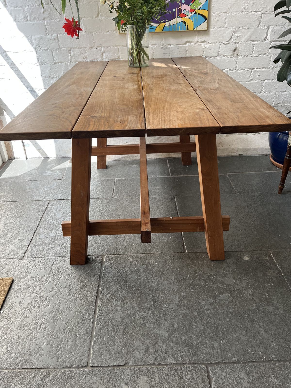 Woodedit 6 Person Handmade Dining Table Walnut   Mid Century Style photo for sale
