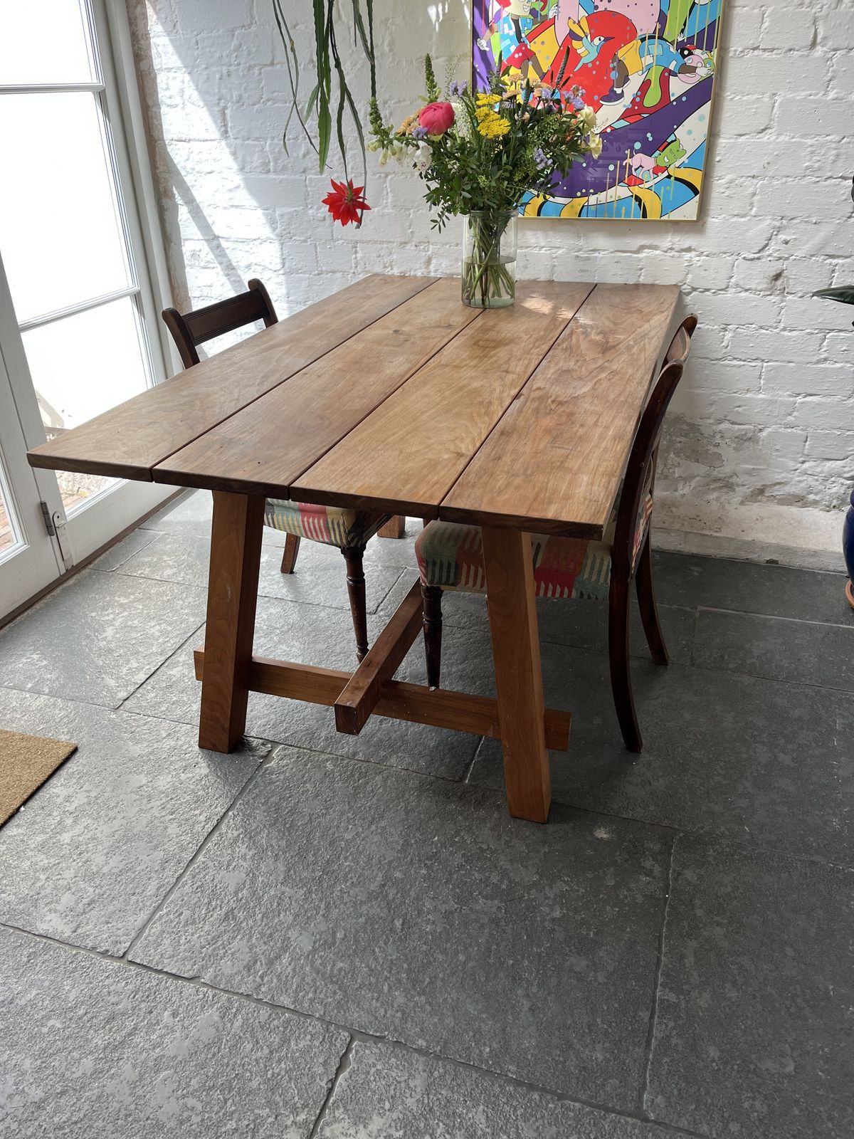 Woodedit 6 Person Handmade Dining Table Walnut   Mid Century Style photo vinterior