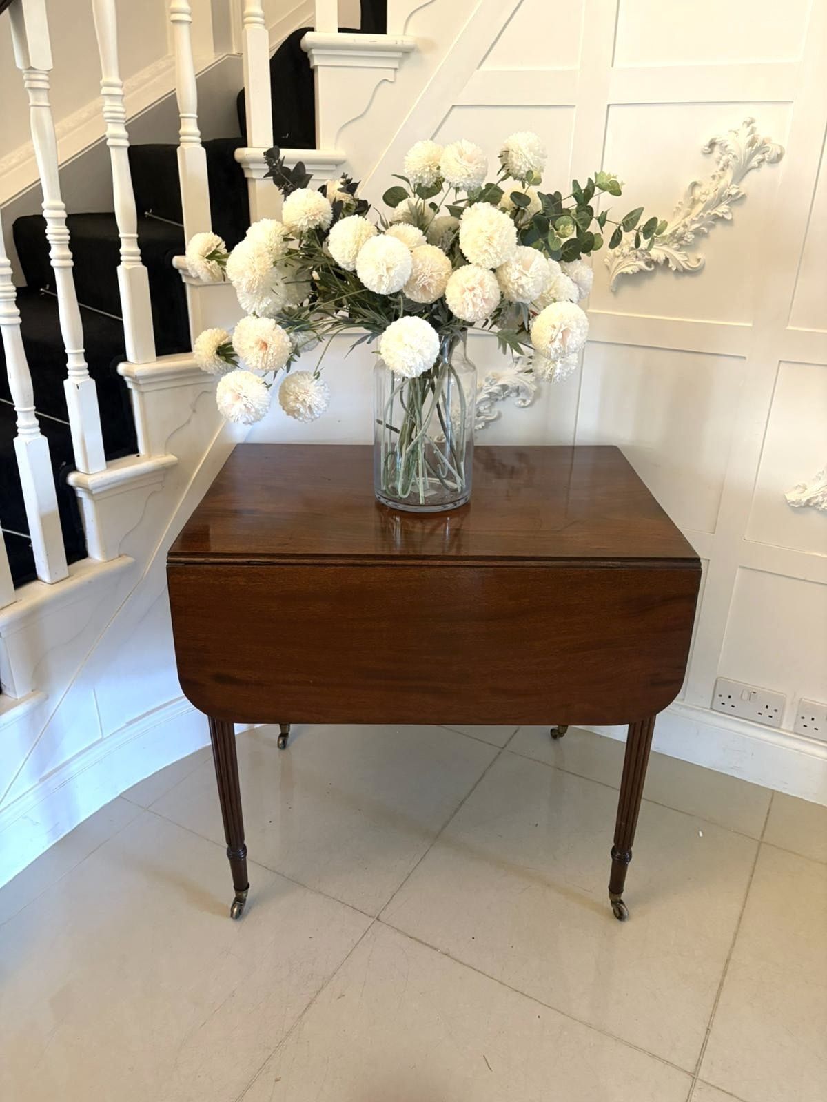 Antique 19th Century Quality Figured Mahogany Pembroke Table photo furniture