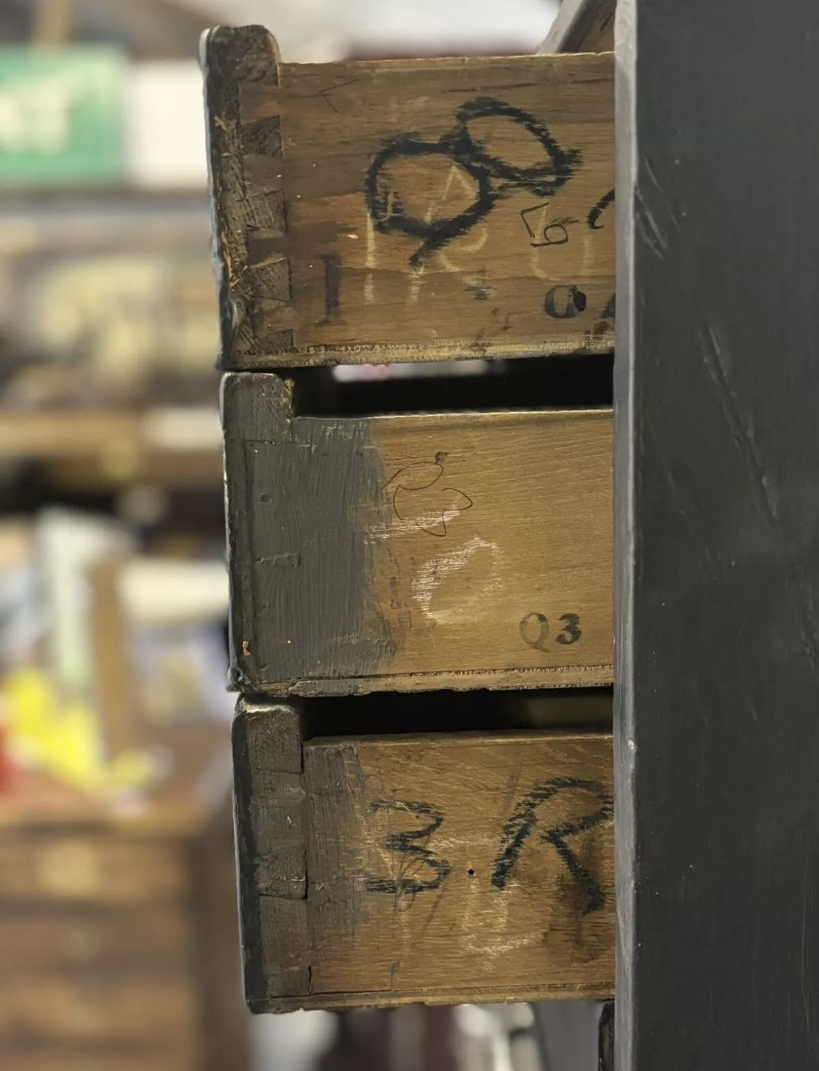 Large Vintage Bank Of Storage Drawers photo for sale