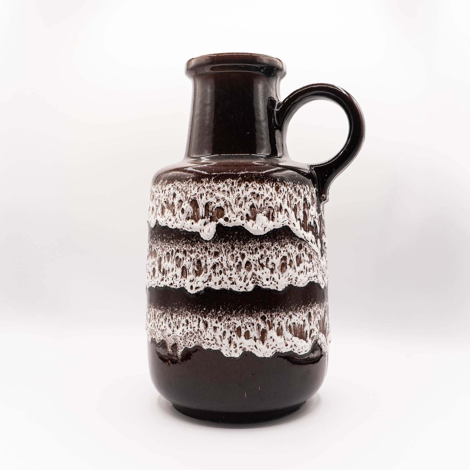 Brown Fat Lava Floor Vase   Scheurich 408 40   1970s