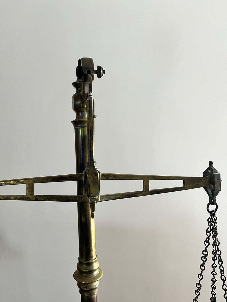 French Tea Scale '900 In Brass And Wood  Antiques photo Home Decor
