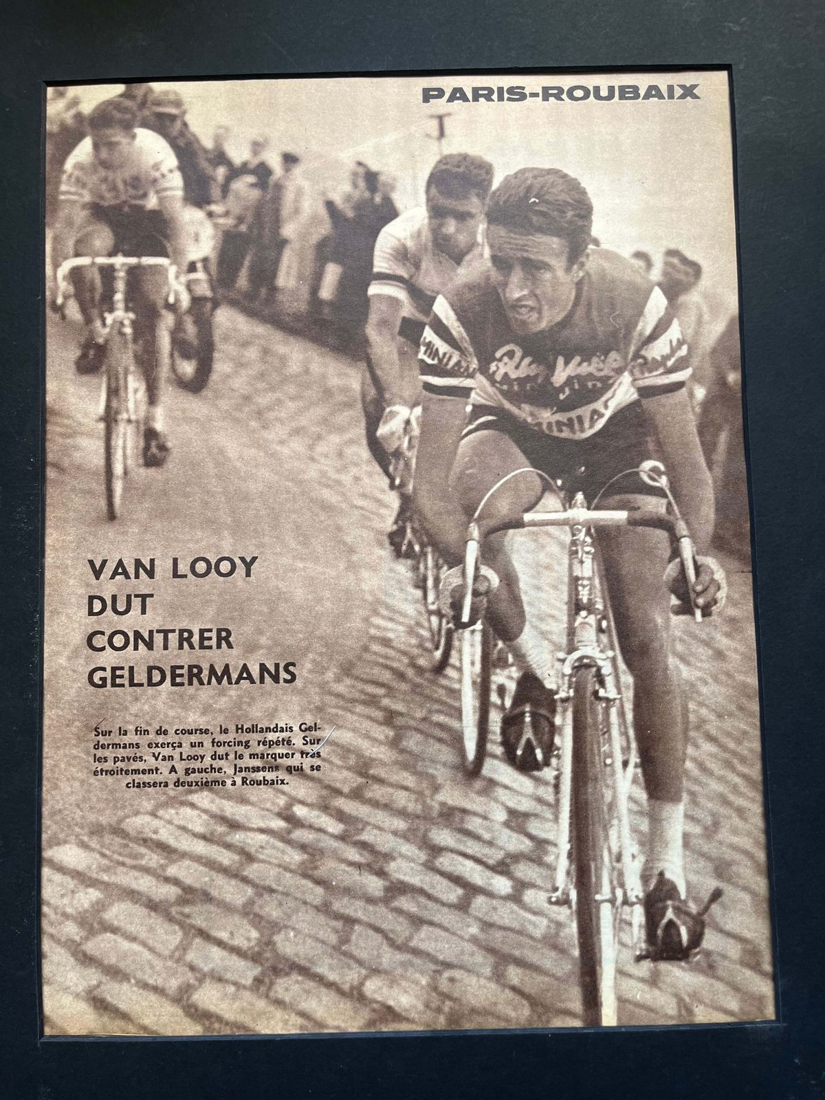 Paris Roubaix Vintage Cycling Print 1959 Rik Van Looy photo Art