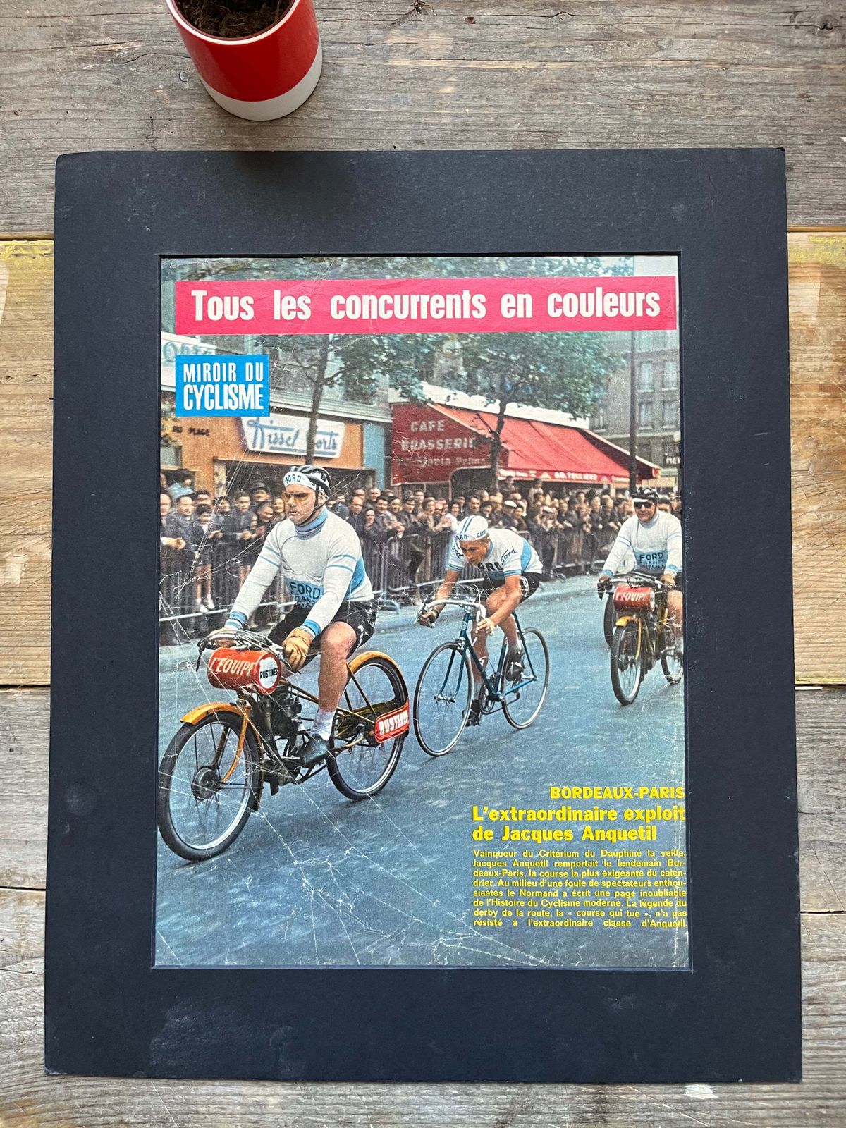 Vintage Cycling Print   Jacques Anquetil, Original Tour De France, 1965 photo for sale