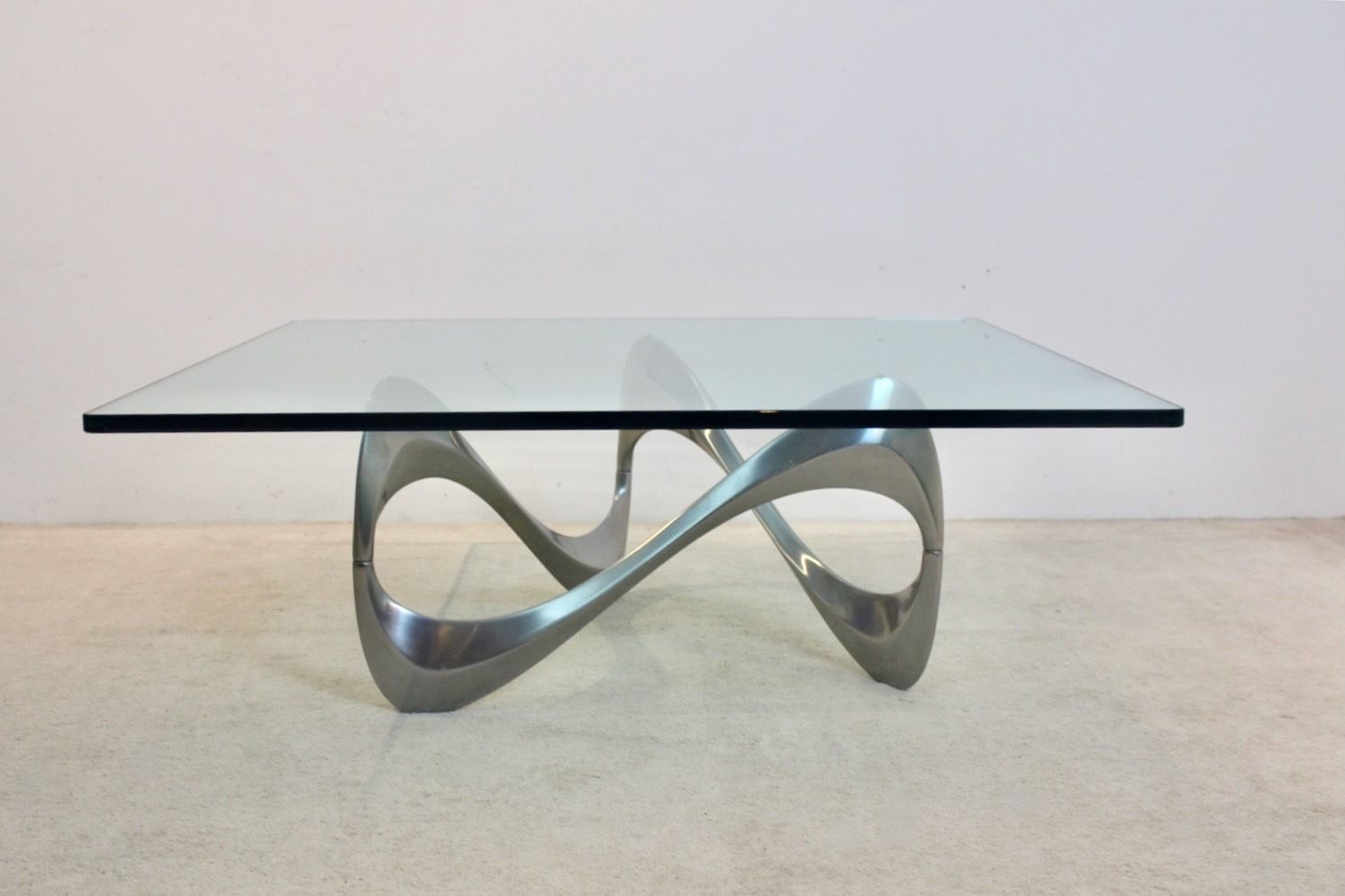 Knut Hesterberg ‘Snake’ Coffee Table, Cast Aluminum & Glass, 1960s photo furniture