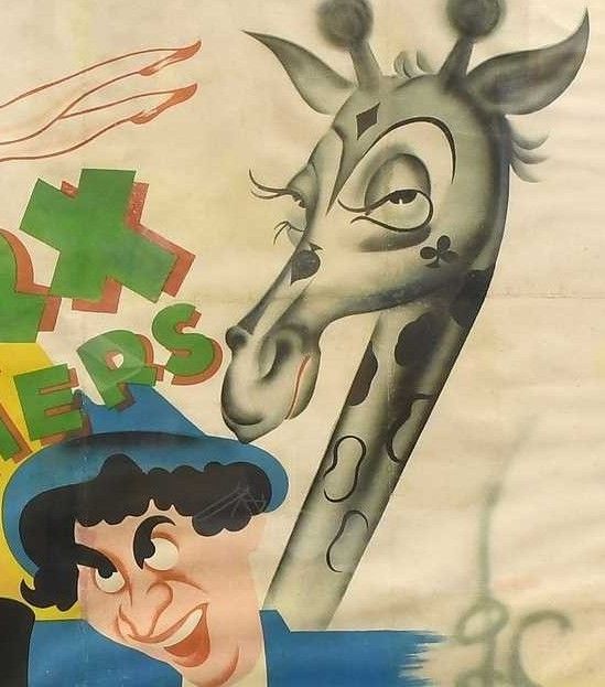 Enormous Marx Brothers Original Film Poster 'Un Jour Au Cirque' photo furniture