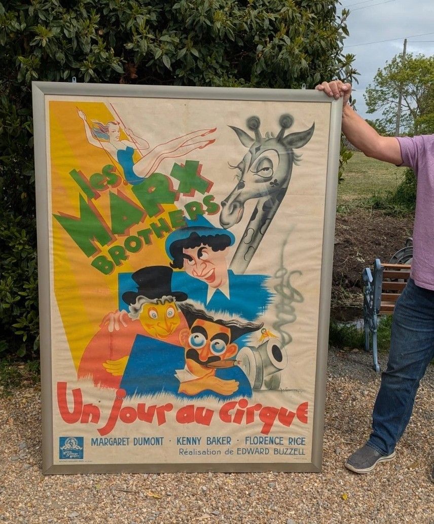 Enormous Marx Brothers Original Film Poster 'Un Jour Au Cirque' photo 1550.0