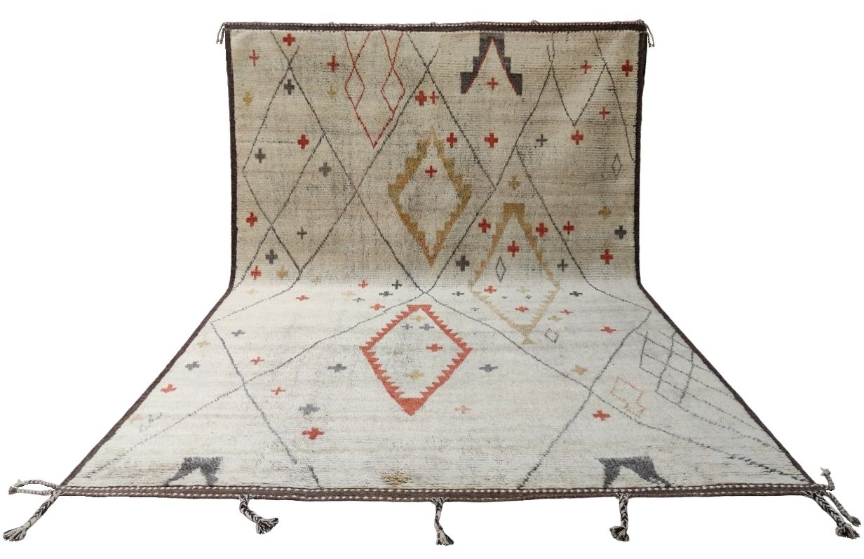 275x365 Cm Vintage Hand Knotted Moroccan Design Rug, 100% Natural Wool photo for sale