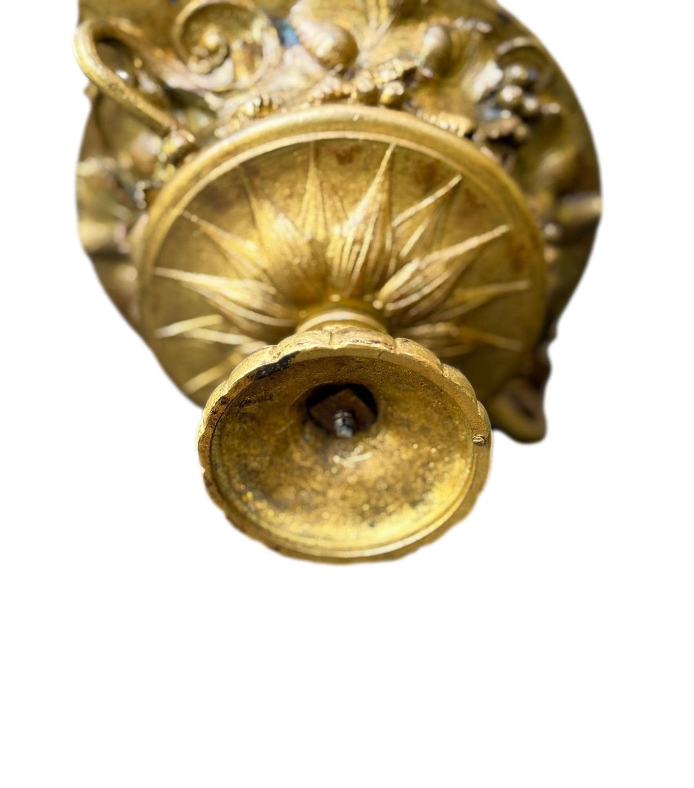 photo furniture Antique French Neo Classical Bronze Cassolette Covered Dish, Fruit & Flower Motif