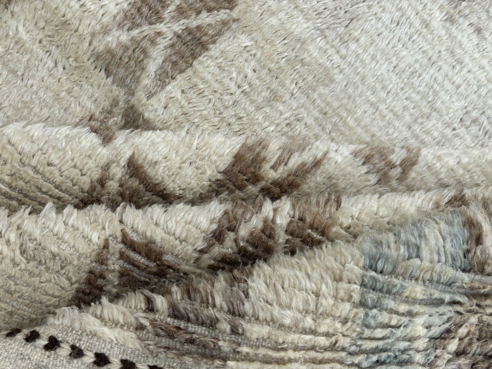 275x365 Cm Hand Knotted Moroccan Design Rug. 100% Wool. Vintage Handmade Beni Ourain Carpet photo Textiles