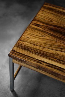 Furniture Large Vintage Swedish Rosewood And Aluminum Coffee Table From Hmb Möbler Rörvik, 1960s photo