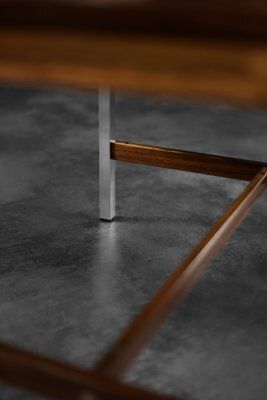 Mid Century Modern Swedish Square Rosewood And Aluminum Coffee Table From Hmb Möbler Rörvik, 1960s photo furniture