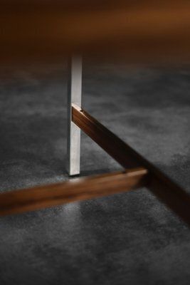 1294.0 Mid Century Modern Swedish Square Rosewood And Aluminum Coffee Table From Hmb Möbler Rörvik, 1960s photo