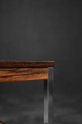 photo vinterior Mid Century Modern Swedish Square Rosewood And Aluminum Coffee Table From Hmb Möbler Rörvik, 1960s
