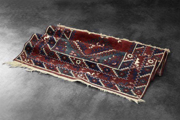Vintage Red Hand Woven Oriental Afghan Rug, 1970s photo for sale