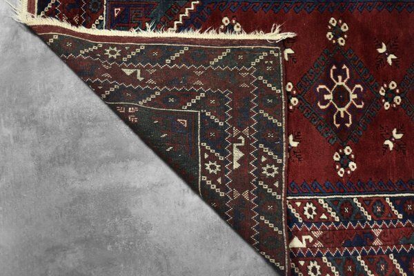 Vintage Red Hand Woven Oriental Afghan Rug, 1970s photo 1265.0