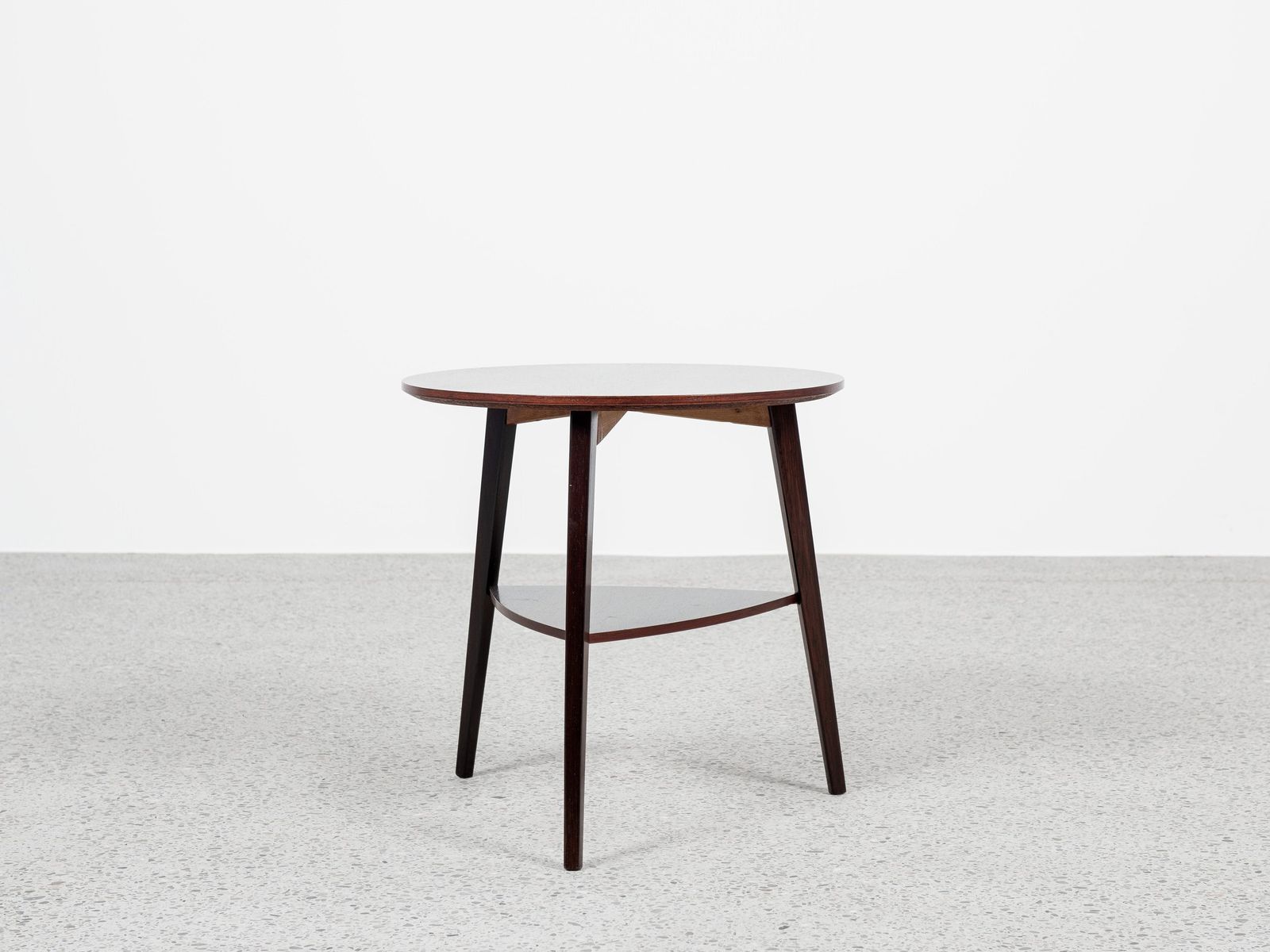 Midcentury Danish Round Side Table In Rosewood By Holger Georg Jensen For Kubus 1960s