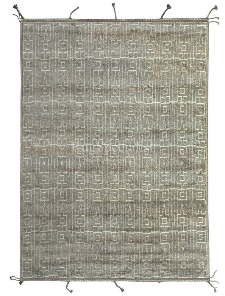 275x365 Cm Vintage Hand Knotted Moroccan Berber Style Area Rug. 100% Natural Wool