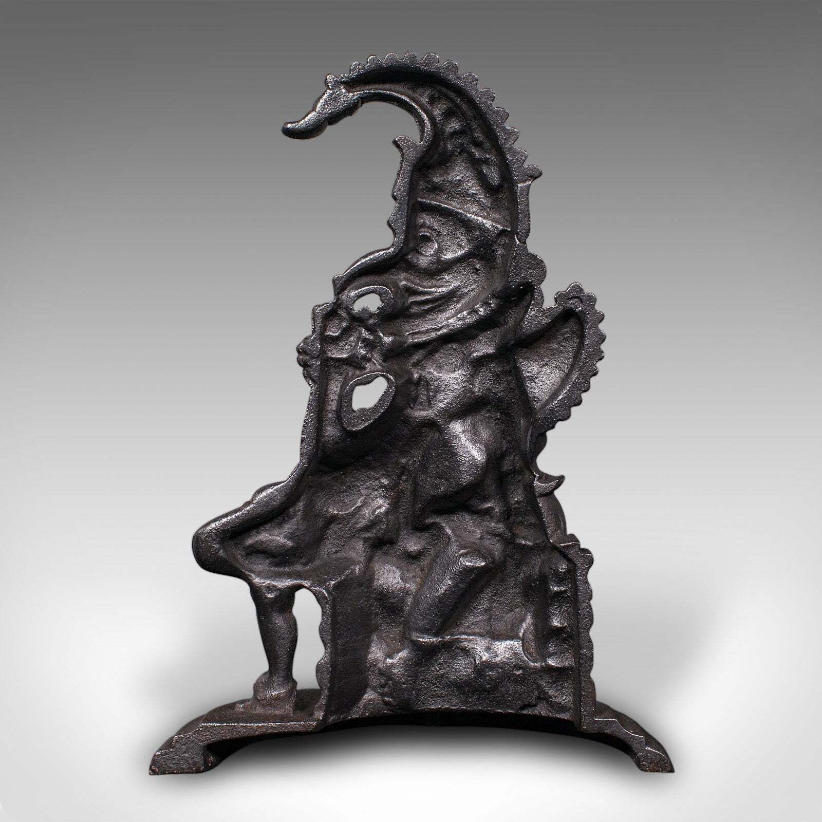 Antique Mr Punch Doorstop, English, Cast Iron, Figural Door Keeper, Victorian photo 508.0