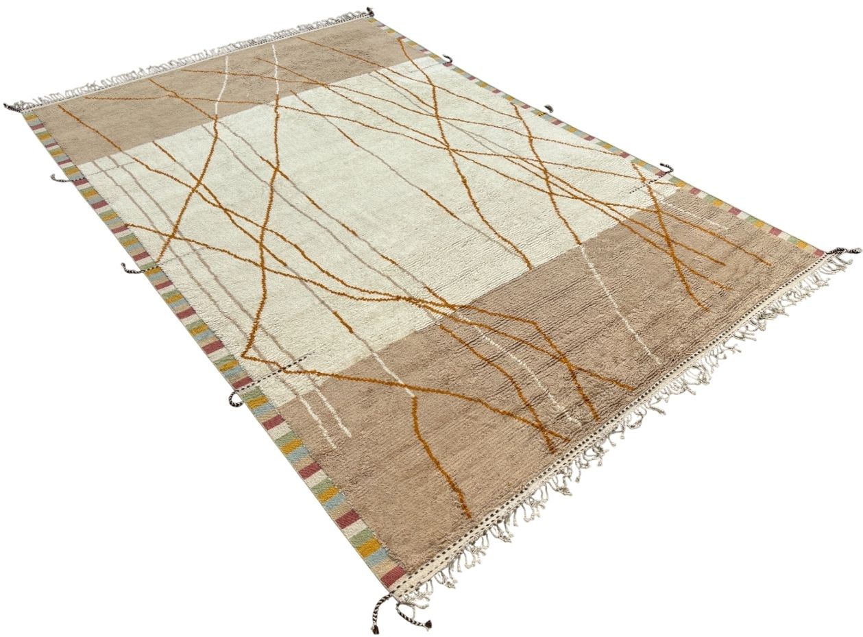 305x427 Cm Vintage Hand Knotted Moroccan Berber Style Large Area Rug. 100% Natural Wool photo furniture