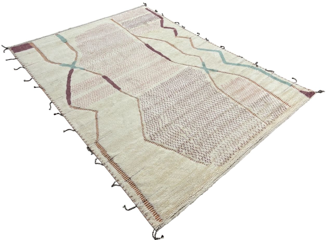 305x427 Cm Hand Knotted Moroccan Style Area Rug. 100% Natural Wool. Vintage Oversize Carpet photo 2299.0