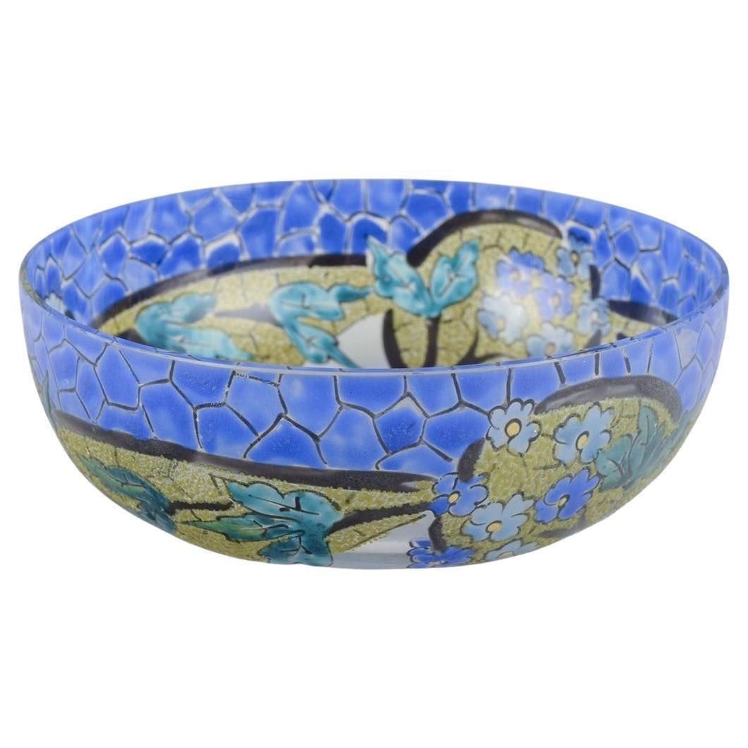 Adrien Mazoyer, French Glass Artist For Moulins, France. Art Deco Bowl