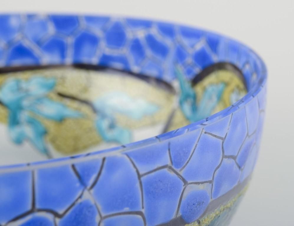 Adrien Mazoyer, French Glass Artist For Moulins, France. Art Deco Bowl photo Home Decor
