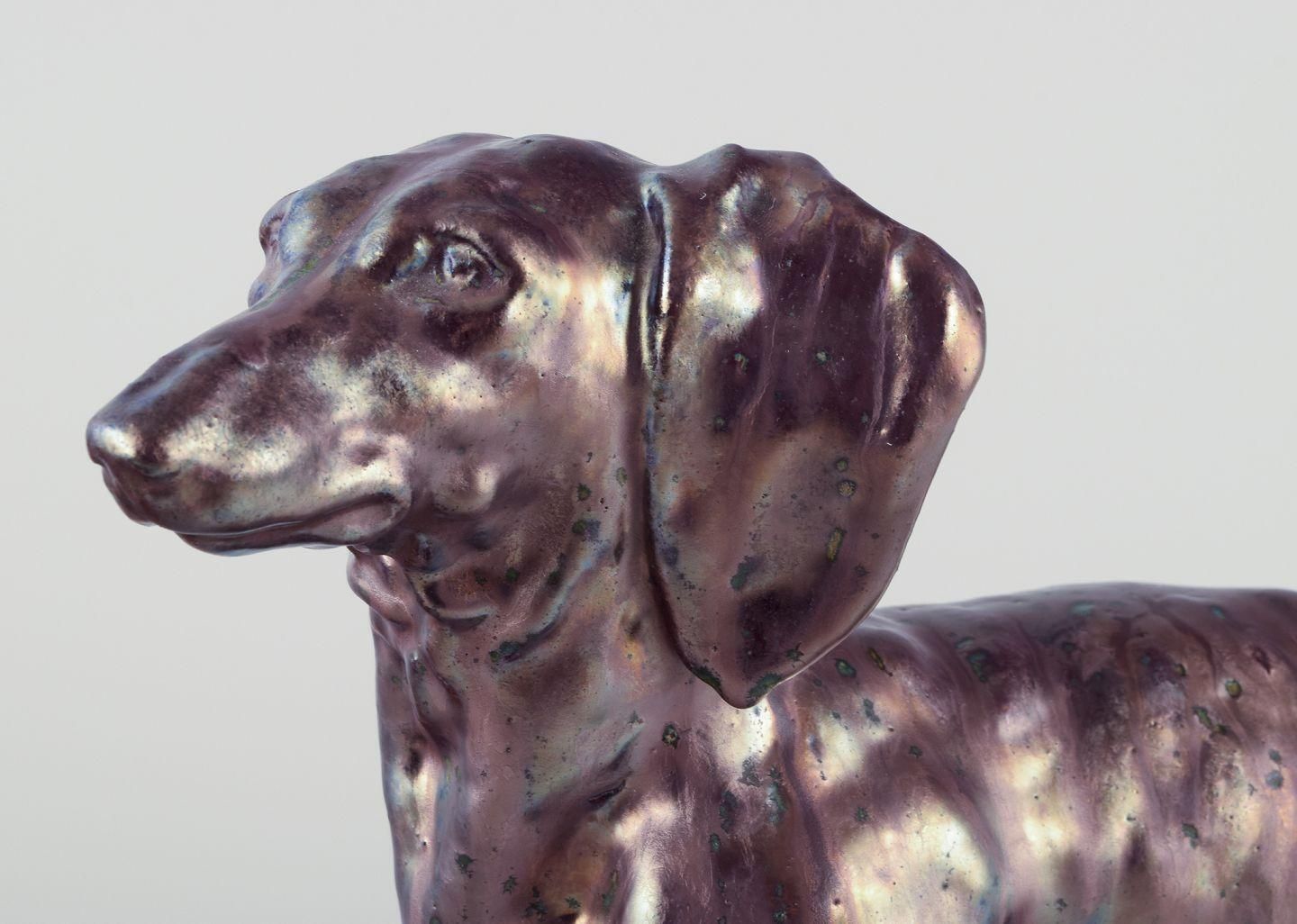 Søren Kongstrand (1872 1951), Danish Ceramicist. Large Sculpture Of A Dachshund. photo furniture