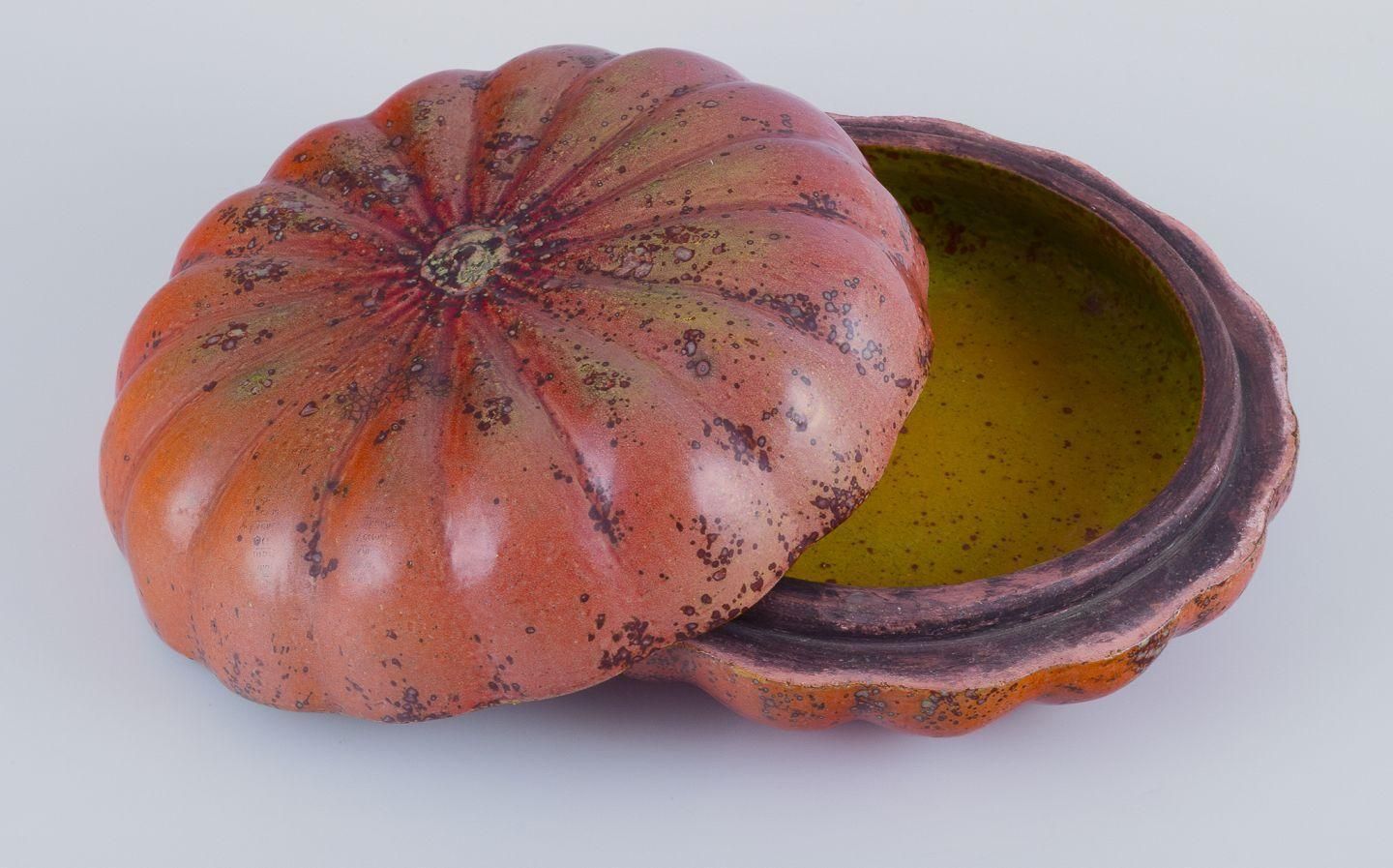 Hans Hedberg For Biot, France. Large Unique Jar In The Form Of Pumpkin. photo furniture