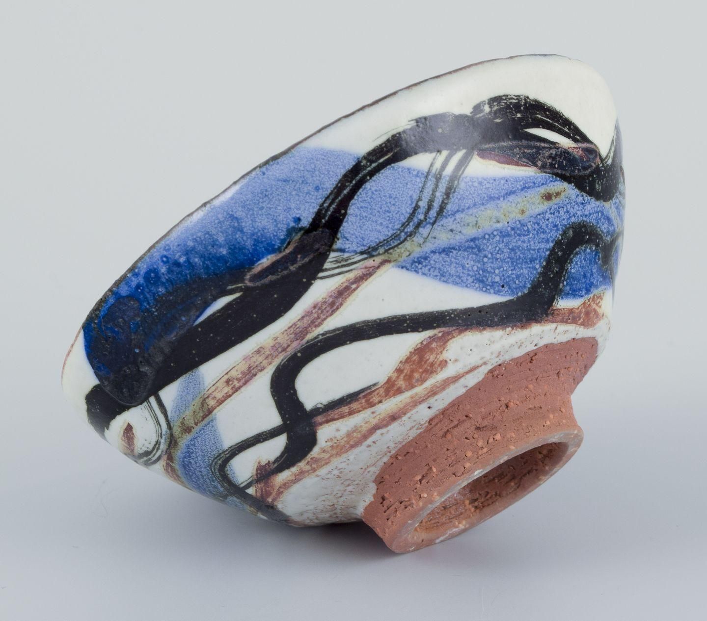 Gerd Hjort Petersen For Royal Copenhagen. Small Unique Stoneware Bowl. photo 211.0