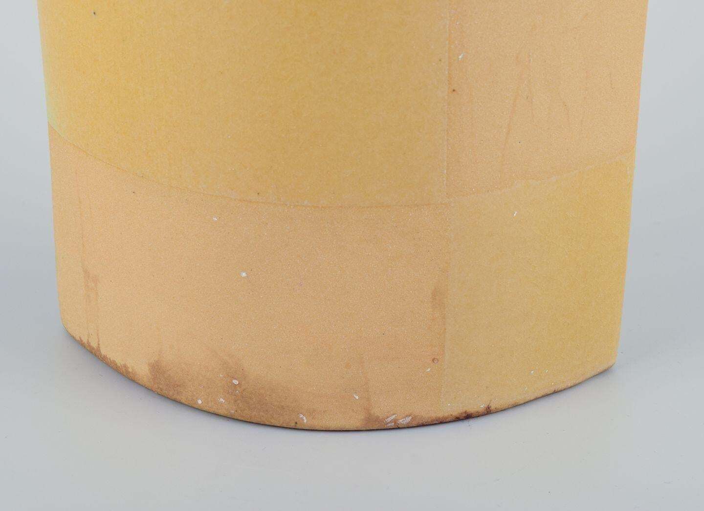 European Studio Ceramicist. Ceramic Vase With Yellow Glaze. 1980s photo vinterior