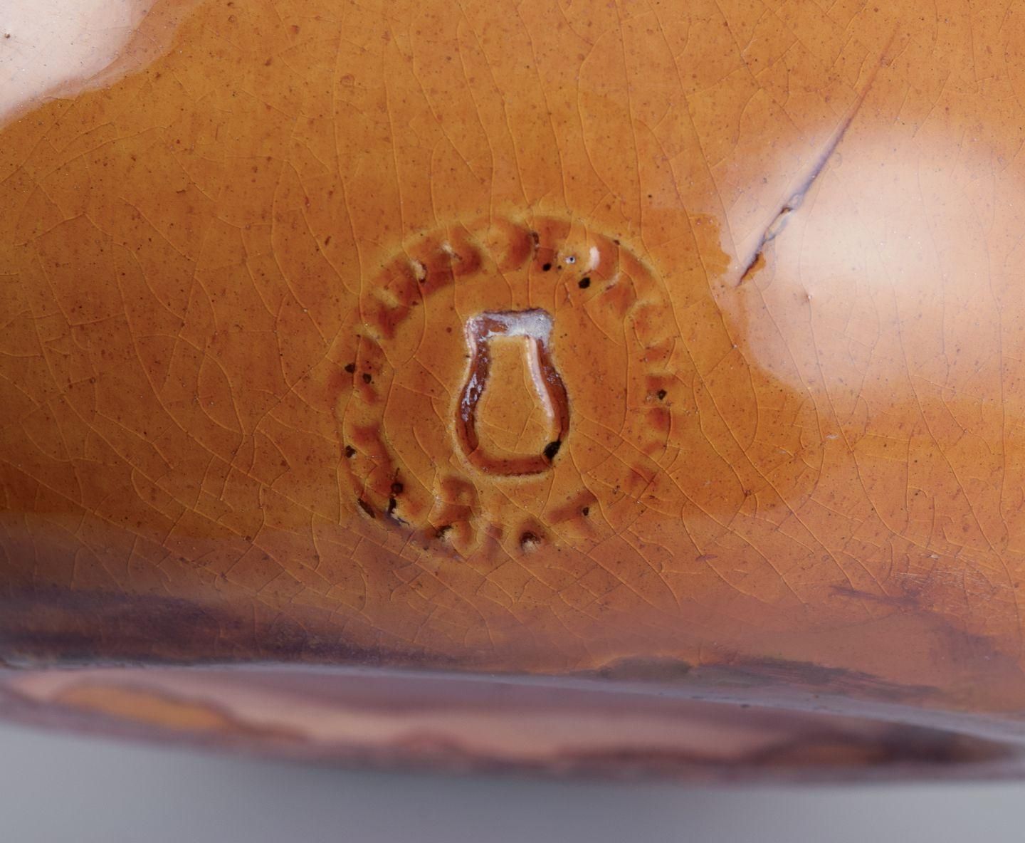 Biot, France. Unique Floor Vase In Ceramic With Narrow Neck. Ochre Yellow Glaze. photo 903.0