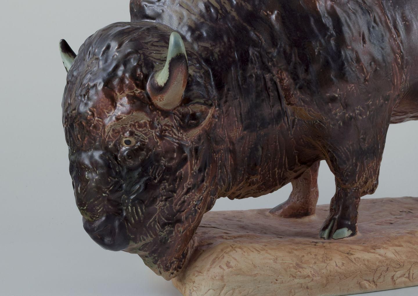 Kuno Norvark For Bing And Grondahl. Colossal And Rare Figurine Of A Bison. photo 2409.0
