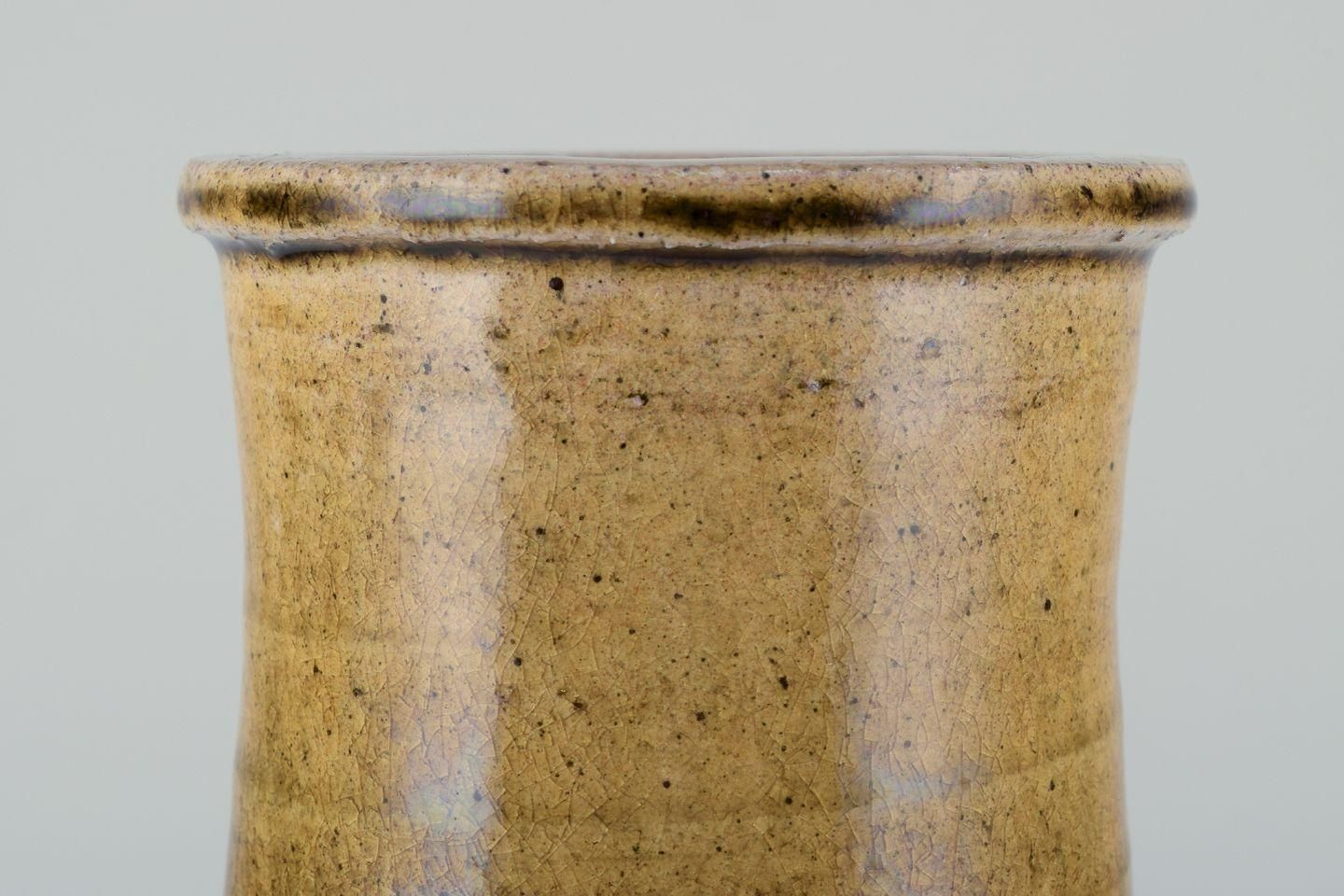 Svend Hammershøi For Kähler. Ceramic Floor Vase In Uranium Yellow Glaze. photo 3011.0