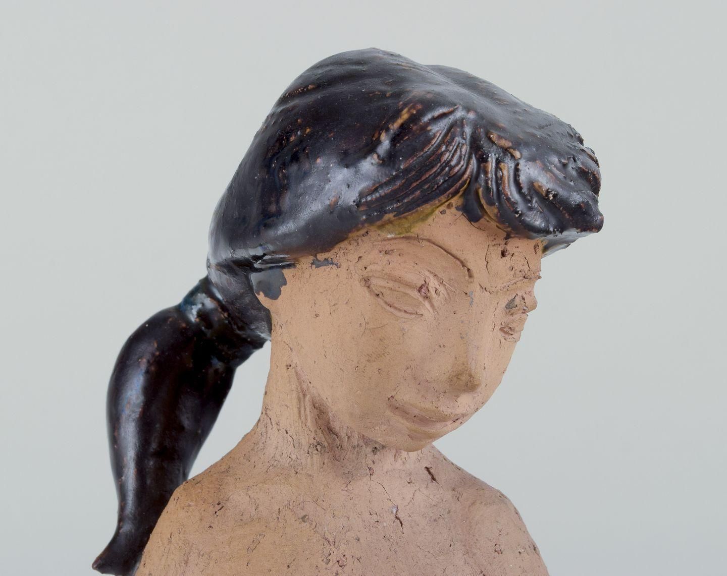 Helge Christoffersen, Own Workshop. Unique Ceramic Figure Of A Nude Young Woman. photo furniture