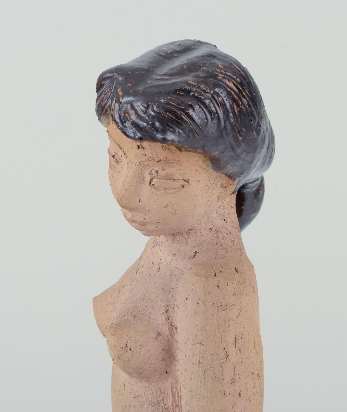 Helge Christoffersen, Own Workshop. Unique Ceramic Figure Of A Nude Young Woman. photo 1205.0