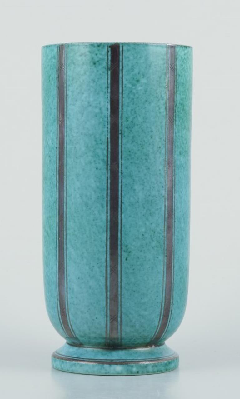 Wilhelm Kåge For Gustavsberg, Sweden. ‘Argenta’ Ceramic Vase. Art Deco Style. photo furniture